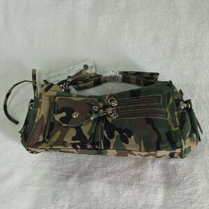 Small Camo Green and Brown Shoulder Bag